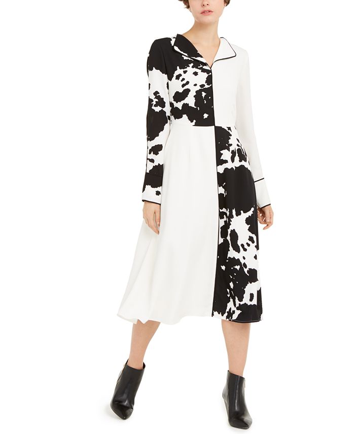 Alfani Women's Colorblocked Fit & Flare Dress Black Size 14