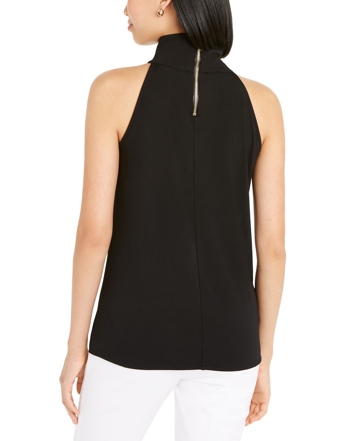 Alfani Women's High Neck Sleeveless Top Black Size X-Small