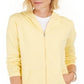 Karen Scott Women's Zip Front Hoodie Yellow Size X-Small