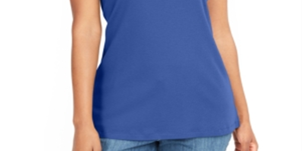 Karen Scott Women's Cotton Tank Top Blue Size X-Large