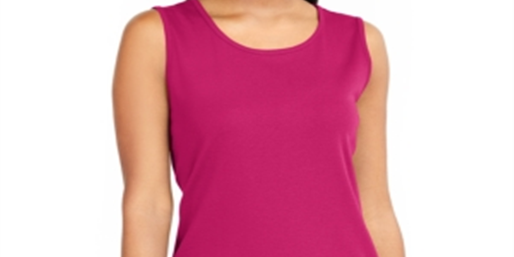 Karen Scott Women's Cotton Tank Top Pink Size X-Small