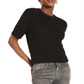 INC International Concepts Women's Short Sleeve Puff Sweater Black Size X-Large