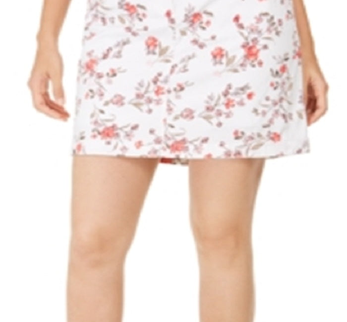 Karen Scott Women's Sharon Floral Print Skort White Size 6
