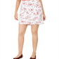 Karen Scott Women's Sharon Floral Print Skort White Size 6