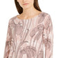 Alfani Women's Printed Mesh Tunic Pink Size Large
