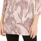 Alfani Women's Printed Mesh Tunic Pink Size Large
