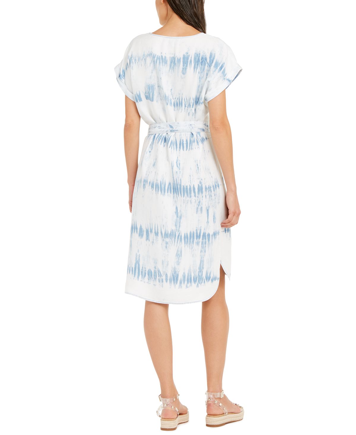 INC International Concepts Women's Tie Dye Scoop Neck Dress Blue Size XX-Large