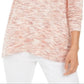 Style & Co Women's Space Dye Dropped Shoulder Knit Top Red Size X-Large