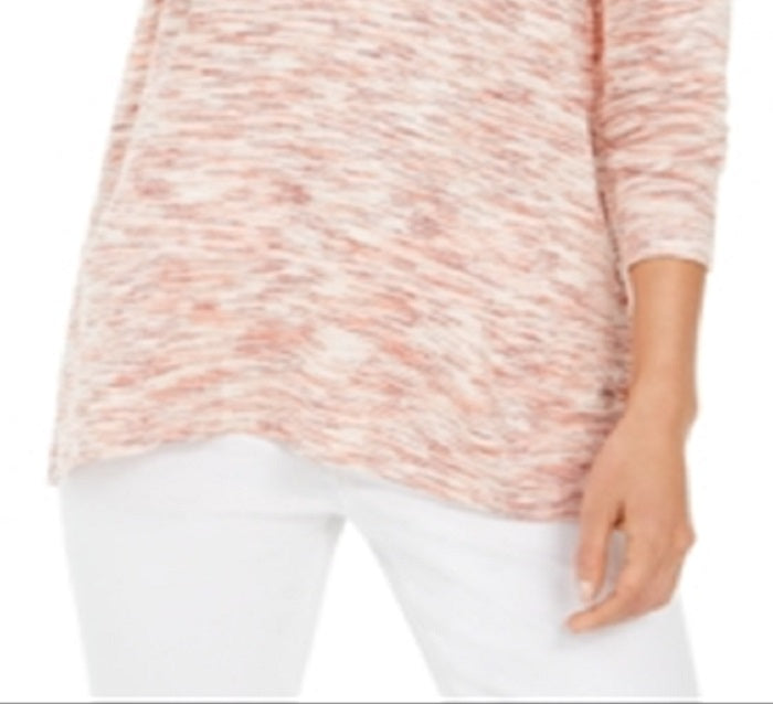 Style & Co Women's Space Dye Dropped Shoulder Knit Top Red Size X-Large