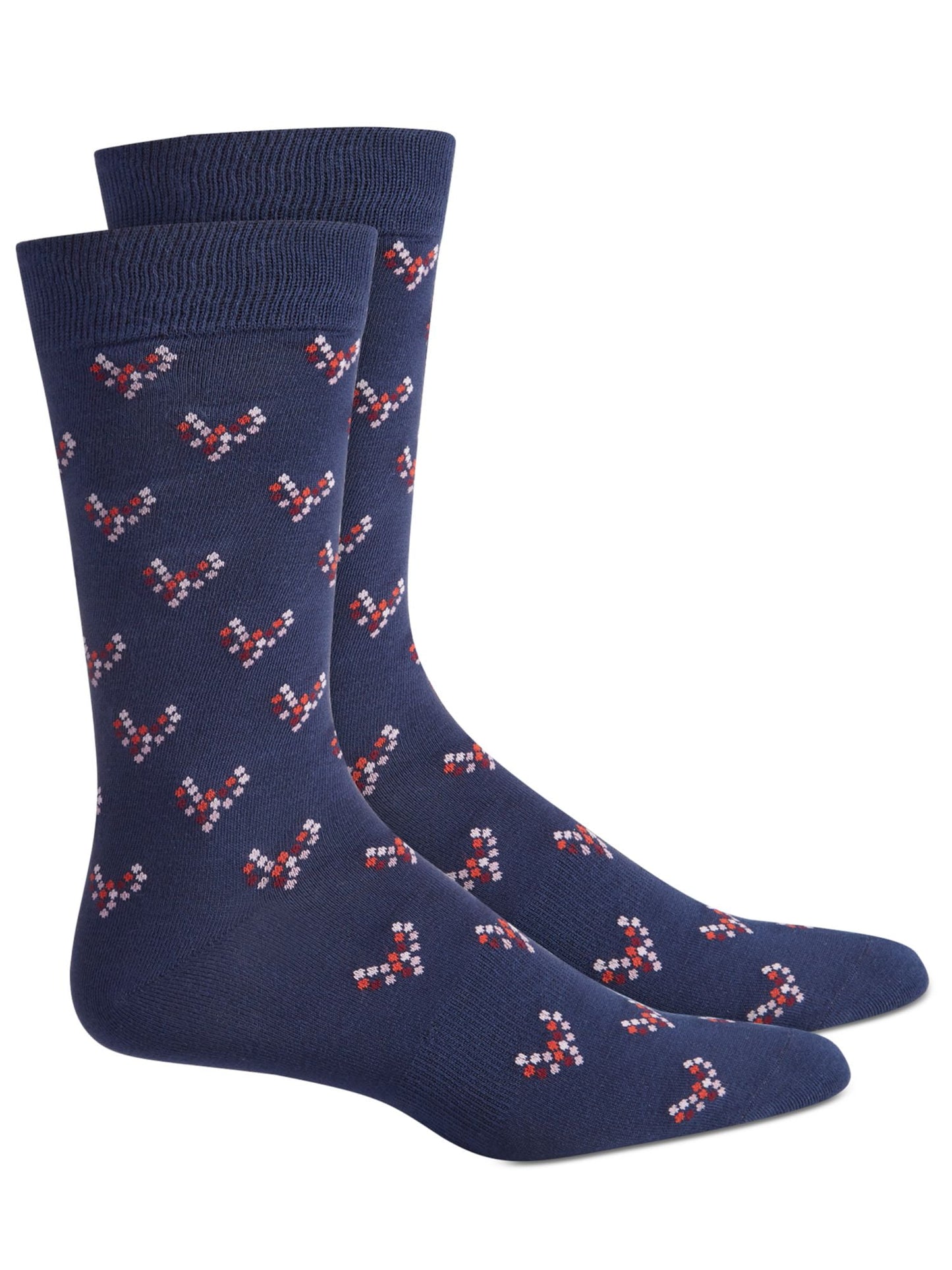BAR III Women's Navy Pink Arch Support Crew Socks