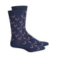 BAR III Women's Navy Pink Arch Support Crew Socks