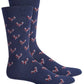 BAR III Women's Navy Pink Arch Support Crew Socks