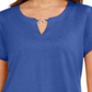 Karen Scott Women's Keyhole T-Shirt Blue Size Medium