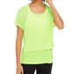 ID Ideology Women's Printed Burnout Layered T-Shirt Yellow Size S