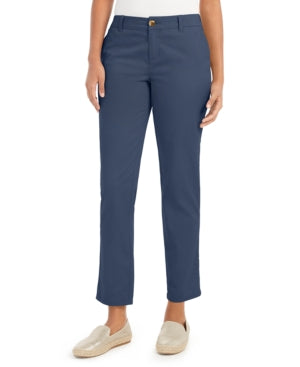 Style & Co Women's Straight-Leg Chino Pants Blue Size 10