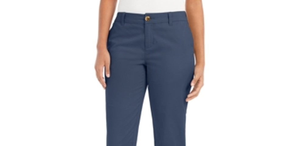Style & Co Women's Straight-Leg Chino Pants Blue Size 10