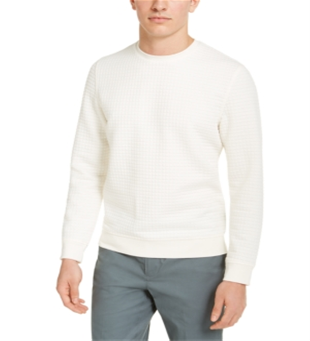 Alfani Men's Quilted Pullover Sweater Beige Size XL