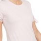 Maison Jules Women's Knit Tie Sleeve Top Pink Size Small