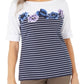 Karen Scott Women's Printed Elbow Sleeve Top Blue Size Large