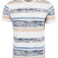 Sun + Stone Men's Variegated Texture Striped T-Shirt Blue Size Medium