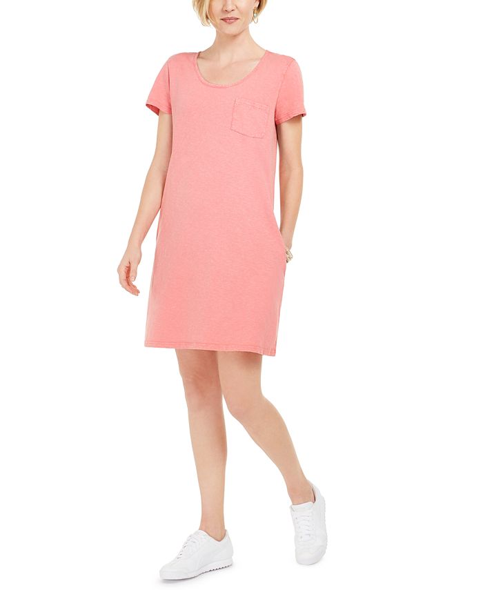 Style & Co Women's One Pocket T-Shirt Dress Pink Size XX-Large