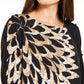 Alfani Women's Printed Button Sleeve Top Brown Size Medium