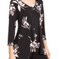 Alfani Women's Printed Button Trim Top Black Size Petite Small