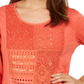 JM Collection Women's Cotton Crochet Patchwork Top Orange Size X-Small