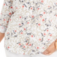 Charter Club Women's Floral Print Tab Sleeve Linen-Blend Shirt White Size Medium