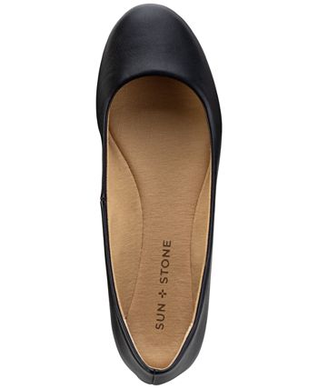Sun + Stone Women's Eliana Flats Shoes Black Size 7 M