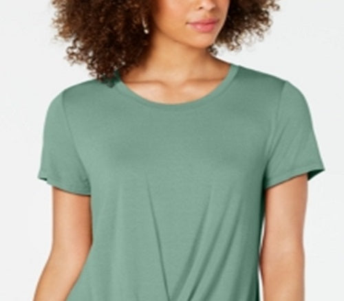 Style & Co Women's Twist Front Top Green Size X-Small