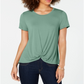 Style & Co Women's Twist Front Top Green Size X-Small