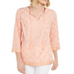Charter Club Women's Cotton Printed Tunic Orange Size Petite Small