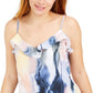 Bar III Women's Printed Ruffled Camisole Pink Size Large