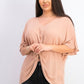 Style & Co Women's Pink V-Neck Twist-Front Top Size Large