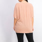 Style & Co Women's Pink V-Neck Twist-Front Top Size Large