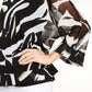 Alfani Women's Animal Print 3/4 Sleeve V Neck Top Black Size Large