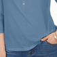 Charter Club Women's Supima Cotton 3/4 Sleeve Polo Blue Size X-Small