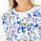 Karen Scott Women's Printed Fleece Top Blue Size X-Small