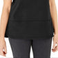 Karen Scott Women's Cotton Topstitched Top Black Size Medium