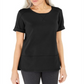 Karen Scott Women's Cotton Topstitched Top Black Size Medium