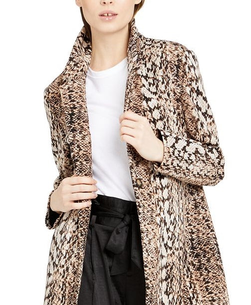 INC International Concepts Women's Cold Weather Winter Long Coat Black Size Medium