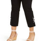 JM Collection Women's Plus Embellished Hem Capri Pants Black Size 22W