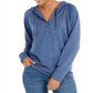 Style & Co Women's Long Sleeve Hoodie Blue Size Large