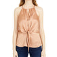 INC International Concepts Women's Sleeveless Scoop Neck Top Brown Size Medium