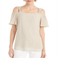 JM Collection Women's Off the Shoulder Top Brown Size X-Large