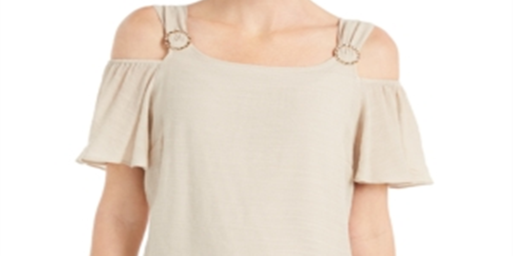 JM Collection Women's Off the Shoulder Top Brown Size X-Large