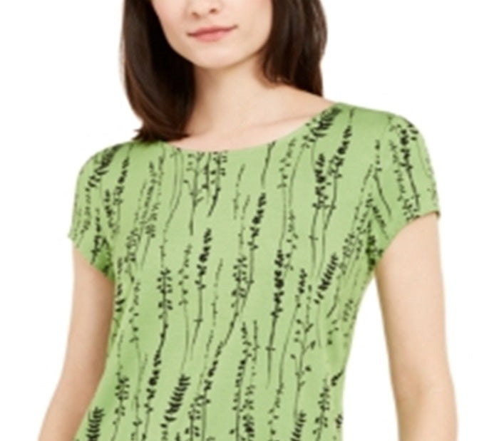Alfani Women's Printed T-Shirt Green Size X-Large