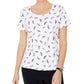 Karen Scott Women's Dragonfly Print Top White Size XX-Large