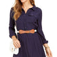 Charter Club Women's Dot Jacquard Shirtdress Blue Size Petite XL